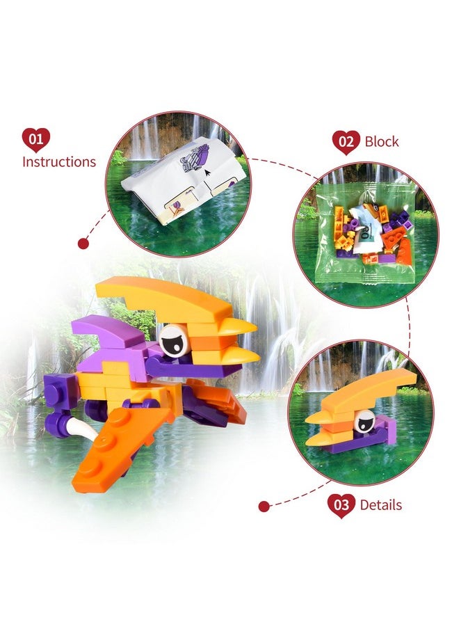 FUN LITTLE TOYS Fun Little Toys Dinosaur Building Block for Kids with Heart Boxes Dinosaur Valentines Gifts  - Image 3