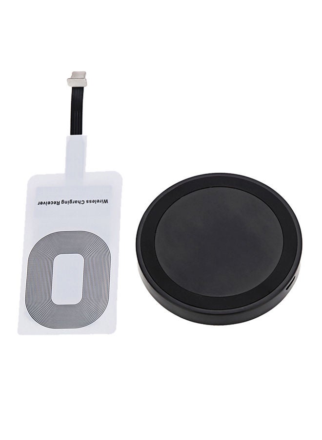 NIBEMINENT Qi Wireless Charger Phone Mount Pad And Charging Receiver For Apple iPhone Black 