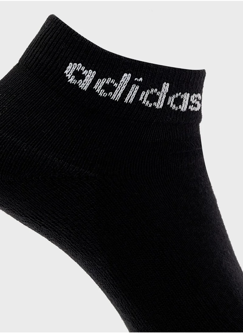 Adidas 3 Pack Linear Ankle Socks Cushioned Socks