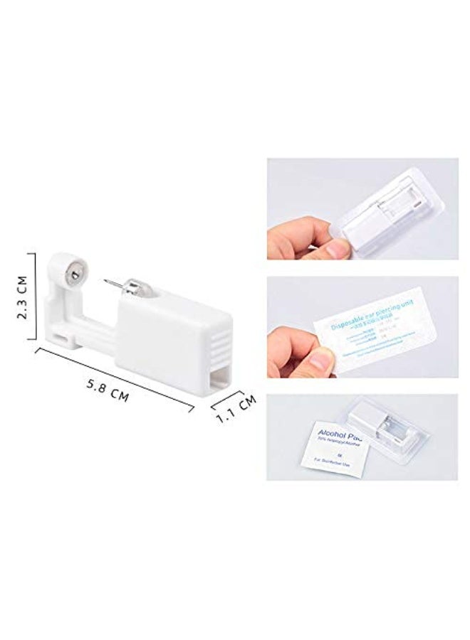 تشو داي طقم مسدس ثقب الأذن - عبوة من قطعتين، أداة أمان للاستخدام مرة واحدة مع منديل كحولي وأقراط كريستالية 4 مم - Image 4