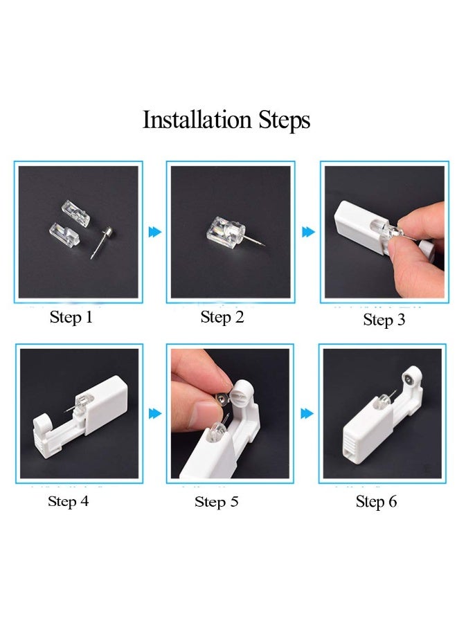 تشو داي طقم مسدس ثقب الأذن - عبوة من قطعتين، أداة أمان للاستخدام مرة واحدة مع منديل كحولي وأقراط كريستالية 4 مم - Image 2