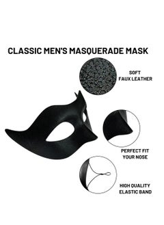 SYOSI Masquerade Mask for Men Classic Vintage Venetian Mens Mask Lightweight Gentle, Specially for Costume, Theme Parties, Cosplay Mardi Gras, Super Hero Mask Accessory (One Size, Black)  - Image 3