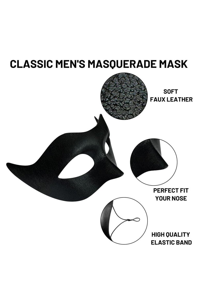 SYOSI - Masquerade Mask for Men Classic Vintage Venetian Mens Mask Lightweight Gentle, Specially for Costume, Theme Parties, Cosplay Mardi Gras, Super Hero Mask Accessory (One Size, Black) - Image 1