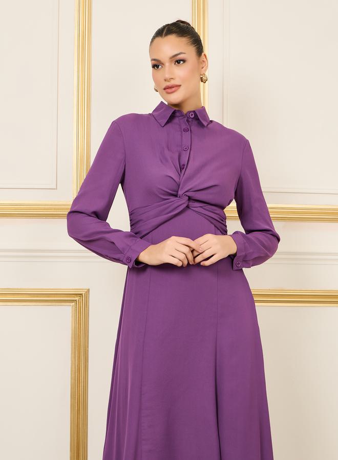 ستايلي فستان ملتوي بكسرات - Image 2