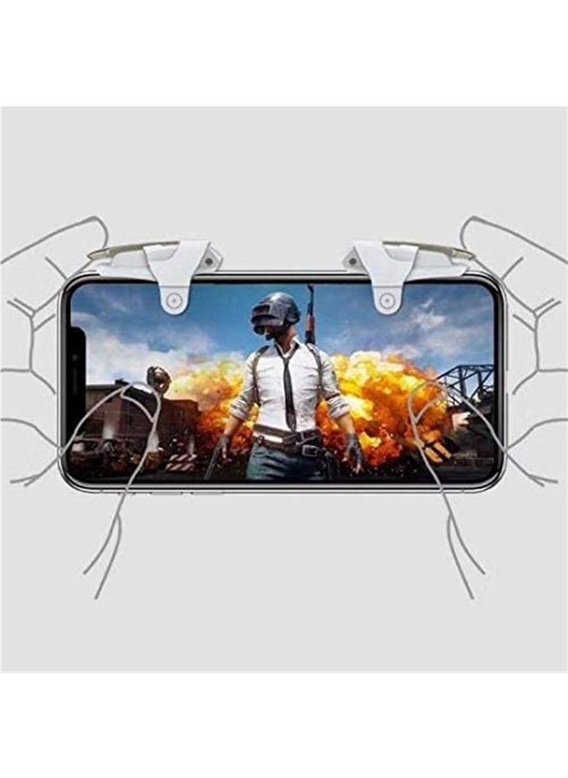 Generic PUBG L1R1 Gaming Trigger Aim Button Handle Shooter Controller for Mobile White  - Image 4