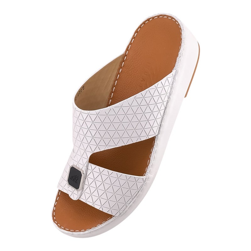 إيت صندل عربي يدوي الصنع للرجال من AET | شبشب رجالي خارجي | شبشب مفتوح من الأمام للاستخدام اليومي | جلد بقر عربي أصلي مع ابزيم| تصميم عربي جديد | نعل داخلي بني| مريح وخفيف الوزن - Image 3