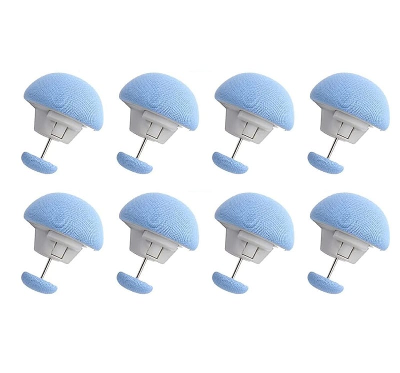 FIKKANI Mushroom Duvet Cover Clips NonSlip Quilt Fasteners Bed Sheet Holding Pins Comforter Fixators with OneKey Unlock AntiMovement Duvet Insert Holders for Bedding Cushions Curtains 8 Blue - Image 1