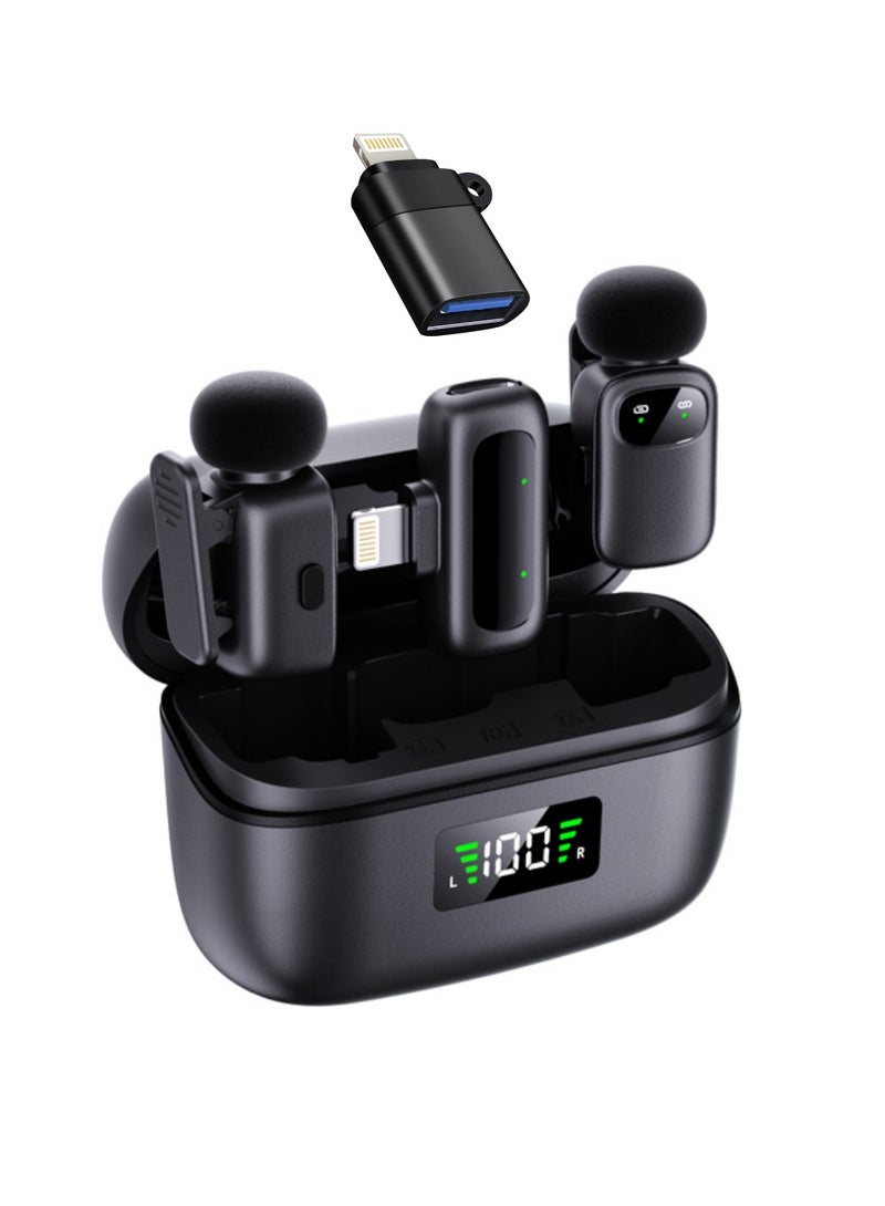 Digi Core ميكروفون لاسلكي صغير T1 لأجهزة أندرويد وآيفون | خاصية تقليل الضوضاء بالذكاء الاصطناعي، ومغير الصوت، وبطارية تدوم 30 ساعة مع علبة شحن | ميكروفون محمول بمشبك تثبيت لتسجيل الفيديو والمقابلات والبودكاست والبث المباشر - Image 1