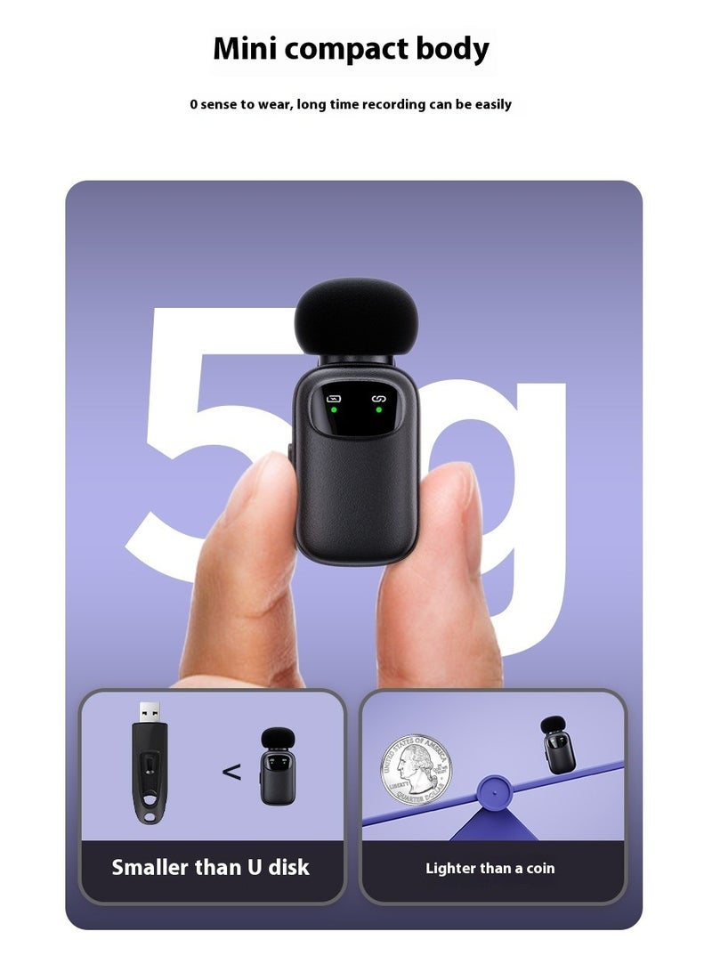 Digi Core ميكروفون لاسلكي صغير T1 لأجهزة أندرويد وآيفون | خاصية تقليل الضوضاء بالذكاء الاصطناعي، ومغير الصوت، وبطارية تدوم 30 ساعة مع علبة شحن | ميكروفون محمول بمشبك تثبيت لتسجيل الفيديو والمقابلات والبودكاست والبث المباشر - Image 5