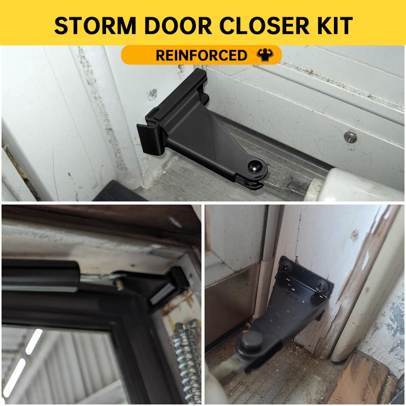 KOMOHOM Thickened Storm Door Closer Bracketï¼ŒRepair Jamb Bracket Compatible with Andersenï¼ŒDurable Screen Door Closer Replacement Parts Kits with Emco/Larson/Pella, Protecting Doors from Damage from Winds - Image 4