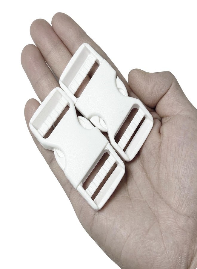 ONE WVW PIN Buckle for 1 inch Webbing Strap, 2 Pack Quick Side Release Buckles, Replacement Plastic Buckles 1" Dual Adjustable Clips for 25mm Backpack Straps Heavy Duty White - Image 3