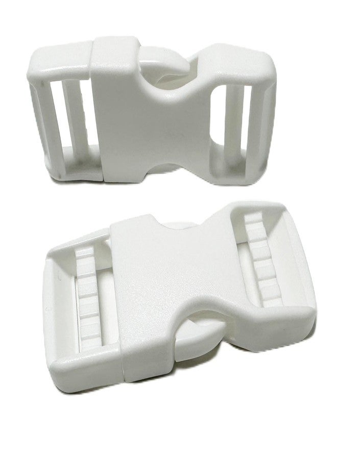 ONE WVW PIN Buckle for 1 inch Webbing Strap, 2 Pack Quick Side Release Buckles, Replacement Plastic Buckles 1" Dual Adjustable Clips for 25mm Backpack Straps Heavy Duty White - Image 1
