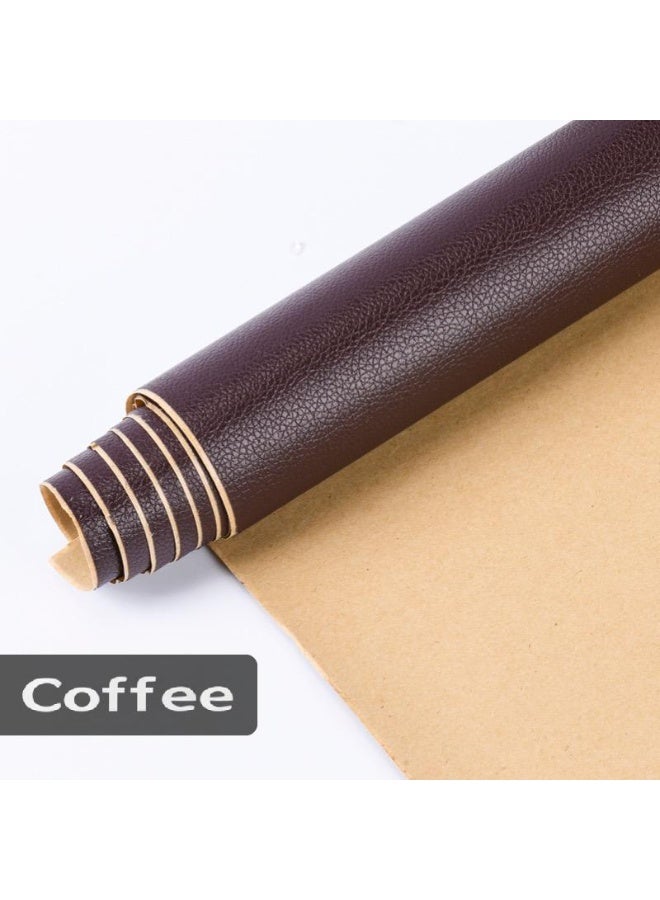 2 قطعة قطع إصلاح الجلد اللاصق الذاتي ، 2 قطعة من 20 × 28 سم شريط إصلاح الجلد ، قطع إصلاح الجلد للأثاث ، الأريكة ، مقعد القارب ، الأثاث ، مجموعة إصلاح الجلد الفينيل للسيارة (القهوة) - Image 1