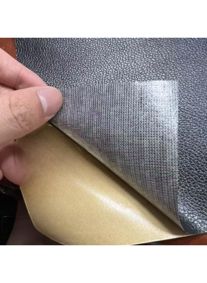 2 قطعة قطع إصلاح الجلد اللاصق الذاتي ، 2 قطعة من 20 × 28 سم شريط إصلاح الجلد ، قطع إصلاح الجلد للأثاث ، الأريكة ، مقعد القارب ، الأثاث ، مجموعة إصلاح الجلد الفينيل للسيارة (القهوة) - Image 2