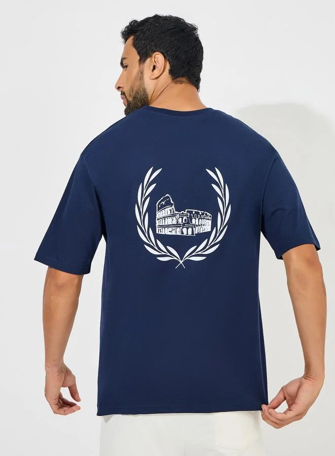 Styli Styli Laurel Wreath Graphic Oversized Streetwear T-Shirt