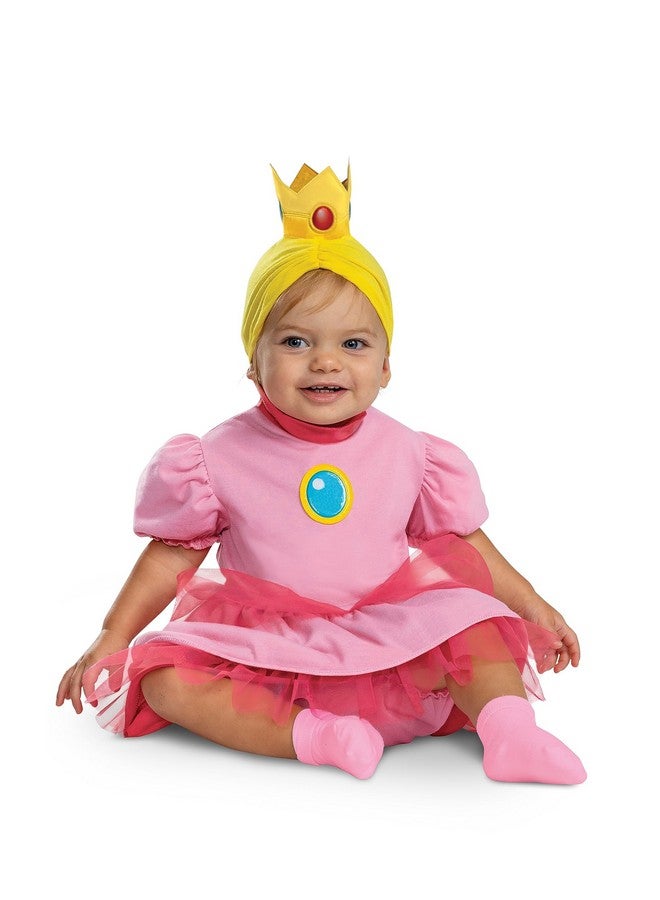 Disguise Infant Princess Peach Costume, Official Super Mario Bros Outfit for Babies, Size (12-18 months) - Image 1