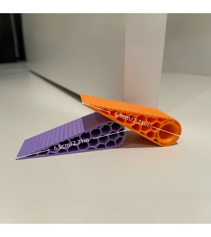 Orange Windproof Door Stopper No Drill Hollow Wedge Home Safety Anti pinch - Image 4