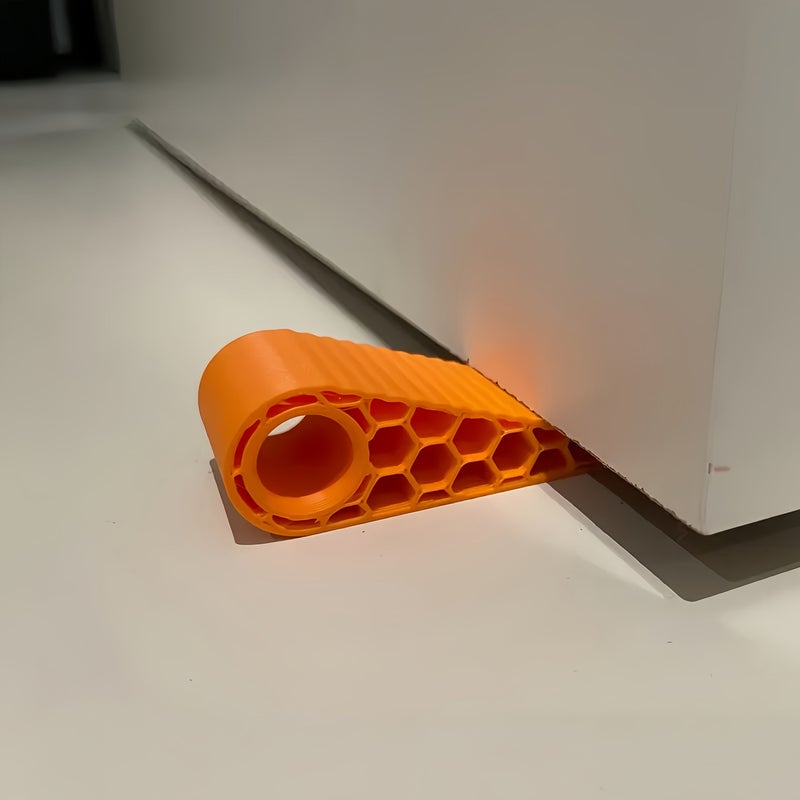 Orange Windproof Door Stopper No Drill Hollow Wedge Home Safety Anti pinch - Image 5