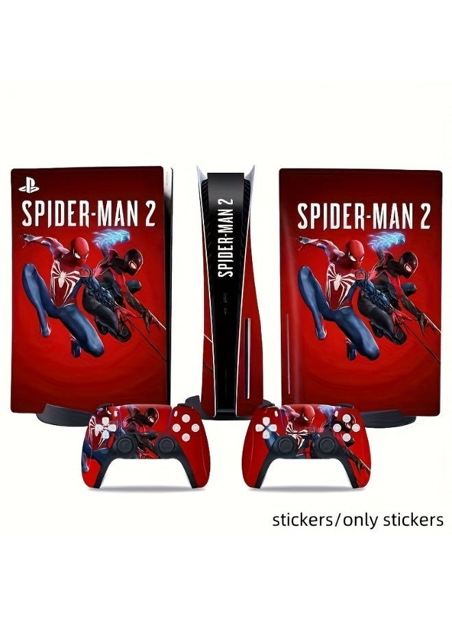 [Decals Only] RED and BLACK Spider-Man themed Playstation 5 console - Premium vinyl sticker (disc drive) - Waterproof and dustproof Eye-catching illustration design - Image 1