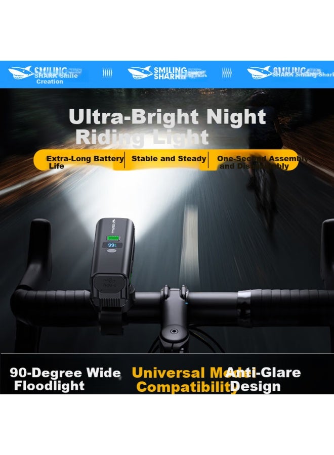 SMILING SHARK Smile Shark D436 Bicycle Front Night Light High Brightness Rechargeable Long Battery Life Road Night Riding Equipment - Image 1