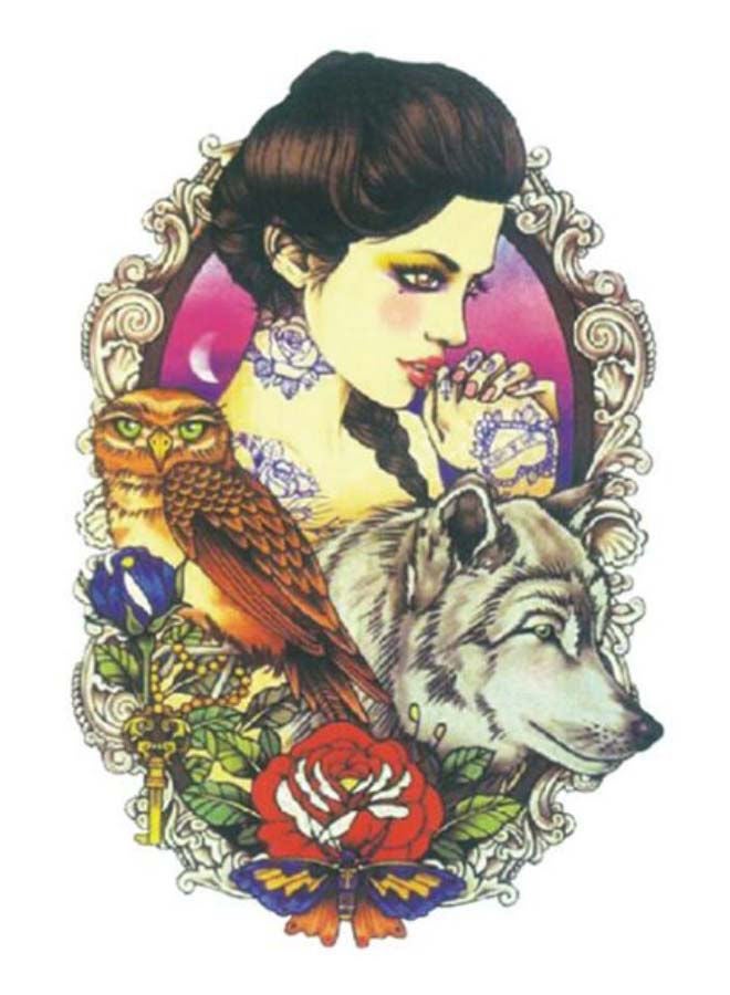 نيبمينينت ملصق تاتو مؤقت بتصميم Beauty And The Beast متعدد الألوان - Image 1