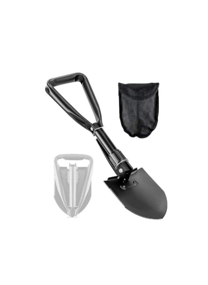 Generic - Black Multifunction Folding Shovel – Compact, Portable Outdoor Tool for Camping, Hiking, and Survival – Includes Spade, Axe, Pick, Bottle Opener, and Emergency Whistle – Durable, Lightweight, All-in-One Tool for Adventures - Image 1