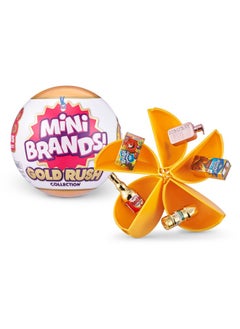 5 Surprise Mini Brands Gold Rush By Zuru Limited Edition Mystery Real Miniature Brands Collectible Toy Capsule, Small Toy For Kids, Girls, Teens, Adults  - Image 1