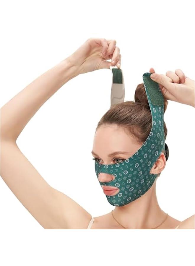 بيوينتي شريط رفع الوجه القابل لإعادة الاستخدام ، حزام الذقن ، حزام على شكل V ، تشديد ، رفع وتحديد الفك ، حزام التخسيس الوجه القابل لإعادة الاستخدام ، مخفض الذقن المزدوج للمرأة ، شريط رفع الوجه المريح - Image 1