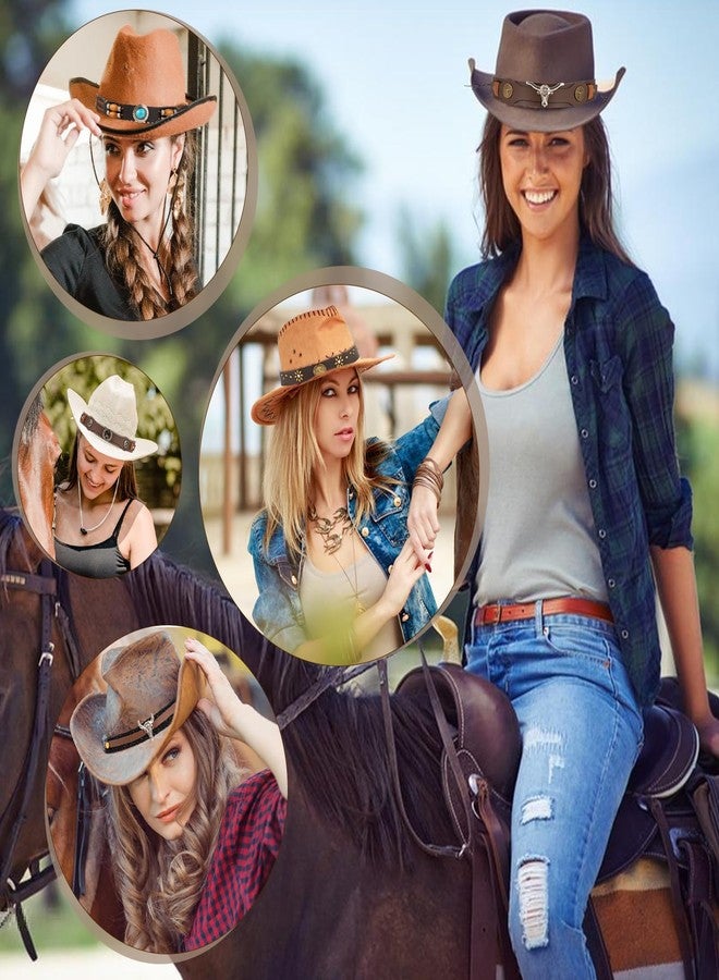 TRESSON 8pcs Cowboy Hat Bands for Women & Men Ethnic Western Hat Belts for Accessories Beaded Hatbands 52-60cm - Image 5
