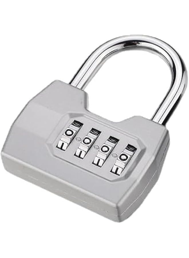 PROMASS 4 Digit Combination Lock Outdoor, Heavy Duty Locker Lock, Combination Lock for Locker, Waterproof Combo Lock for Gym Locker, Hasp Storage, Shed, Fence, Gate, Silver - Image 1