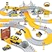 BEMITON Construction Race Track Toys for Kids Birthday Gift for 3 4 5 6 7 Year Old Boys 330 PCS Track Playset with Electric Cars and Construction Trucks DIY Engineering Road Building Sets - Image 2