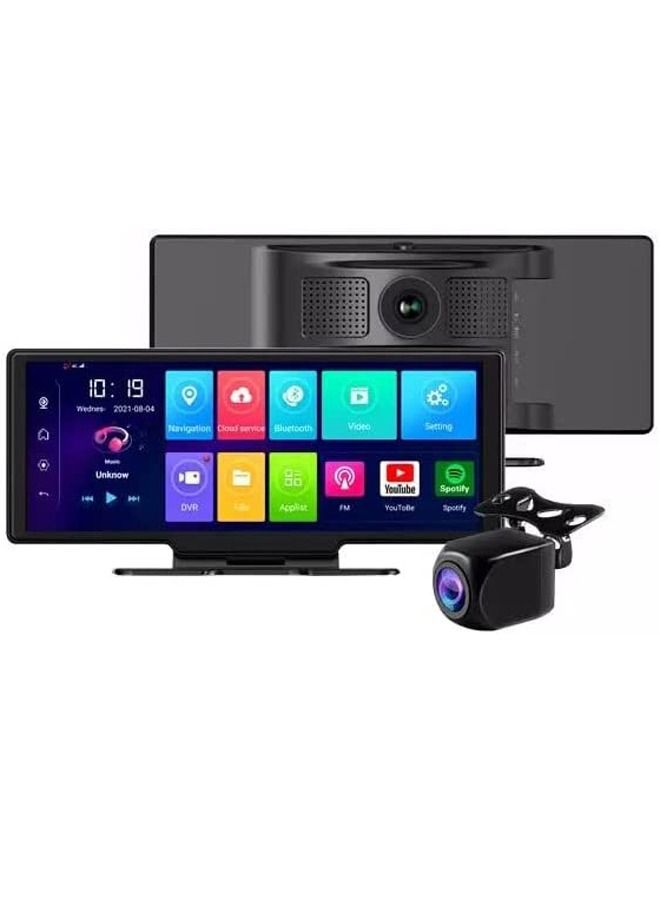 UKMASTER Car DVR 4G GPS Navigation 1080P FHD Dual Lens Android Rear View Mirror Dashcam 10.26 Inch - Image 1