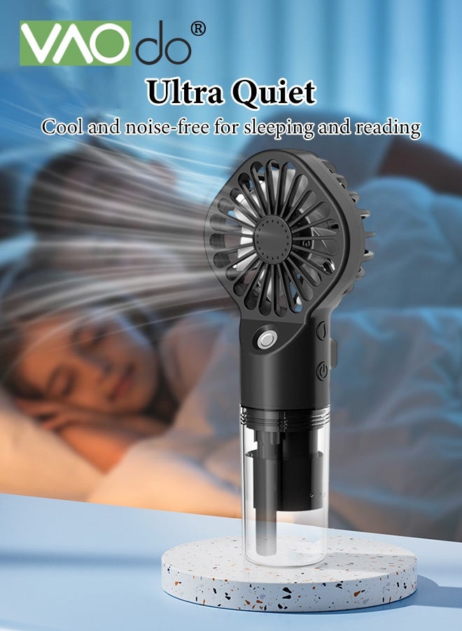VAOdo Handheld Misting Fan, USB Rechargeable, 4 Speeds Personal Fan, Operated Spray Mist Fan, Water Mist Fan, Cooling Fans for Makeup Travel, Beach, Outdoors - Image 2