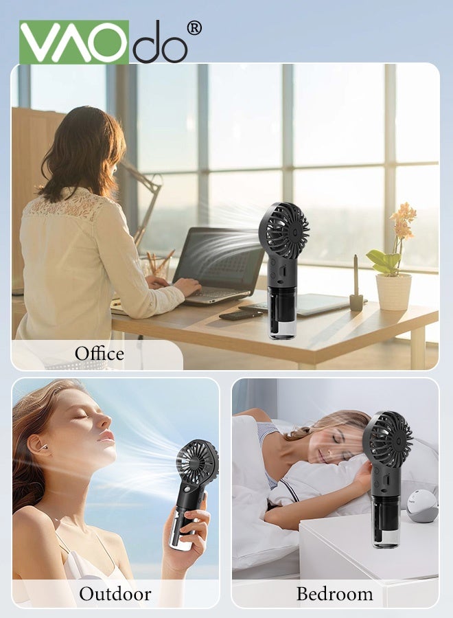 VAOdo Handheld Misting Fan, USB Rechargeable, 4 Speeds Personal Fan, Operated Spray Mist Fan, Water Mist Fan, Cooling Fans for Makeup Travel, Beach, Outdoors - Image 4