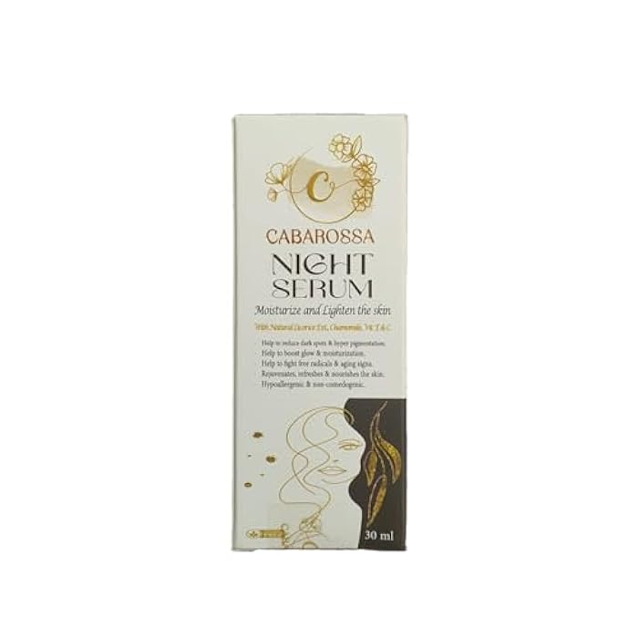 Cabarossa Night Serum – Moisturizing & Brightening Face Serum with Retinol, Niacinamide, Hyaluronic Acid, Licorice & Vitamin C & E – Reduces Dark Spots, Wrinkles & Fine Lines – 30ml - Image 2