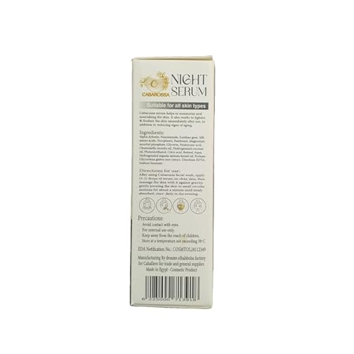 Cabarossa Night Serum – Moisturizing & Brightening Face Serum with Retinol, Niacinamide, Hyaluronic Acid, Licorice & Vitamin C & E – Reduces Dark Spots, Wrinkles & Fine Lines – 30ml - Image 3