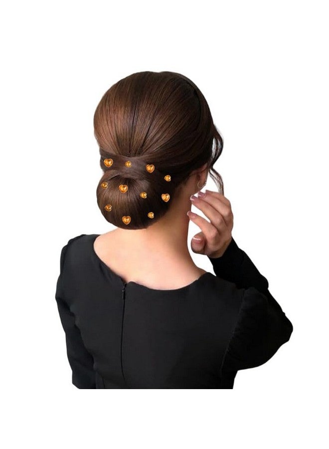 Ansh Heart-Shaped Hair Stickers: 36 Pieces, Stick-On Accessory - 24 x 8mm, 12 x 10mm Hearts, Easy DIY Hair Styling Solution_2875_Golden - Image 2