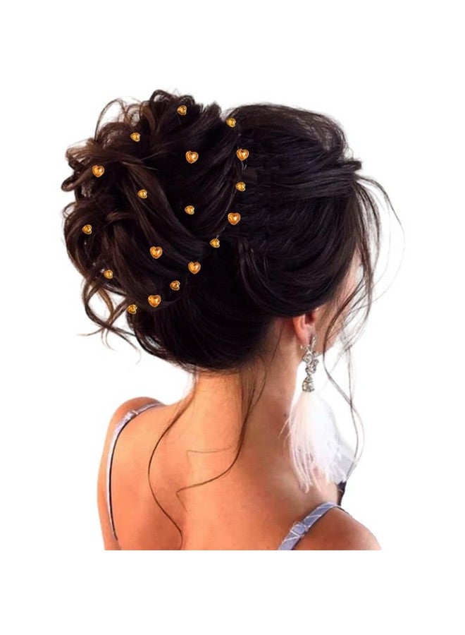 Ansh Heart-Shaped Hair Stickers: 36 Pieces, Stick-On Accessory - 24 x 8mm, 12 x 10mm Hearts, Easy DIY Hair Styling Solution_2875_Golden - Image 4