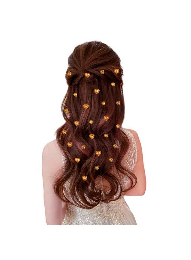 Ansh Heart-Shaped Hair Stickers: 36 Pieces, Stick-On Accessory - 24 x 8mm, 12 x 10mm Hearts, Easy DIY Hair Styling Solution_2875_Golden - Image 5