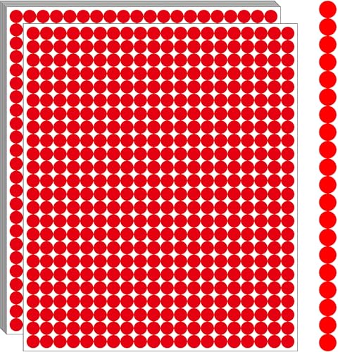 YSHIHE 10000 PCS Red Dot Stickers 1/4" Round Circle Dot Stickers Tiny Mini Little Colored Coding Labels for Office,Classroom - Image 1