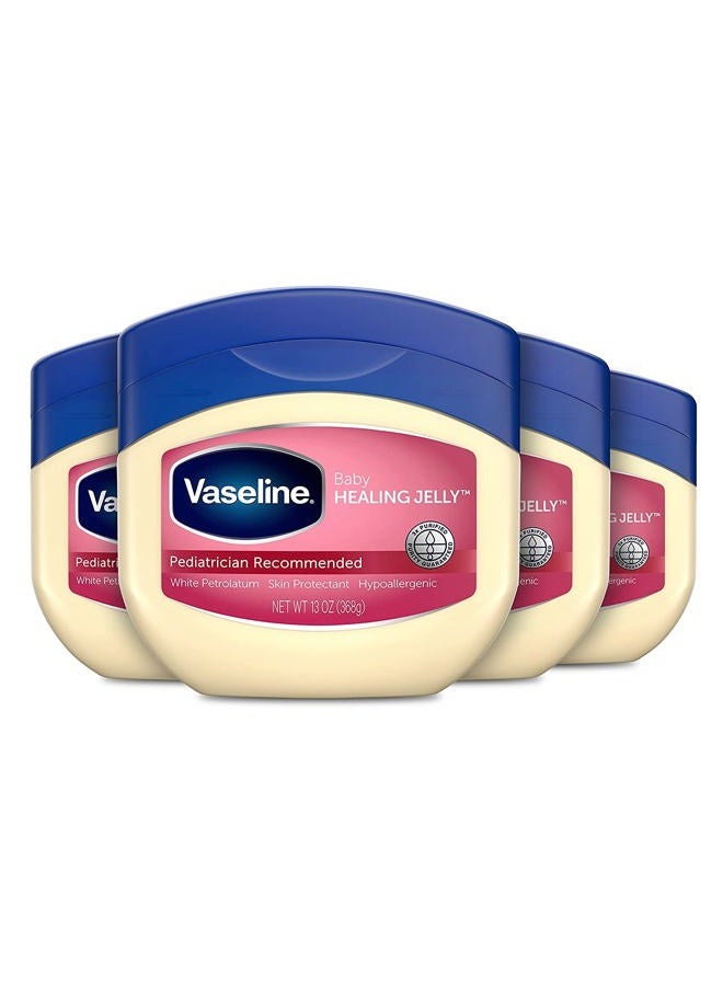 Vaseline Petroleum Jelly Baby Skincare Protective & Pure 4 Count Treats Dry Skin And Prevents Chaffed Skin From Diaper Rash Hypoallergenic And Gentle On Skin 13oz - Image 1