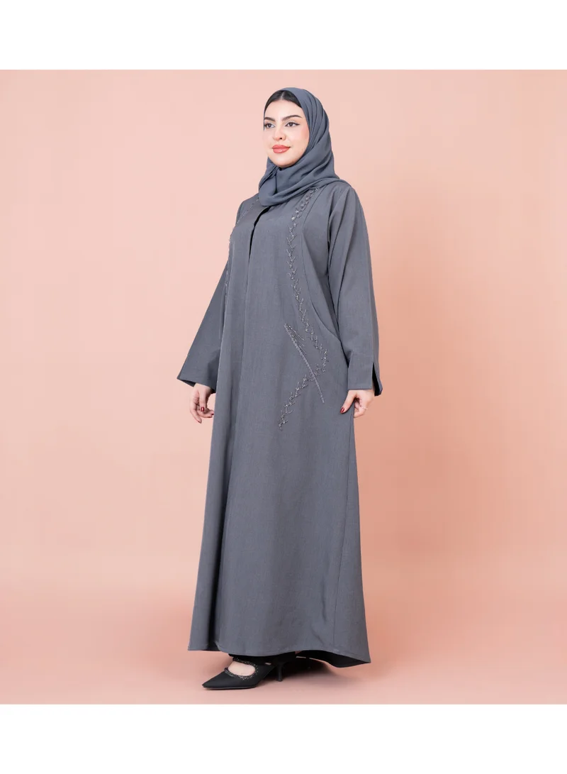 IKKXA Formal Embroidery Pockets Abaya