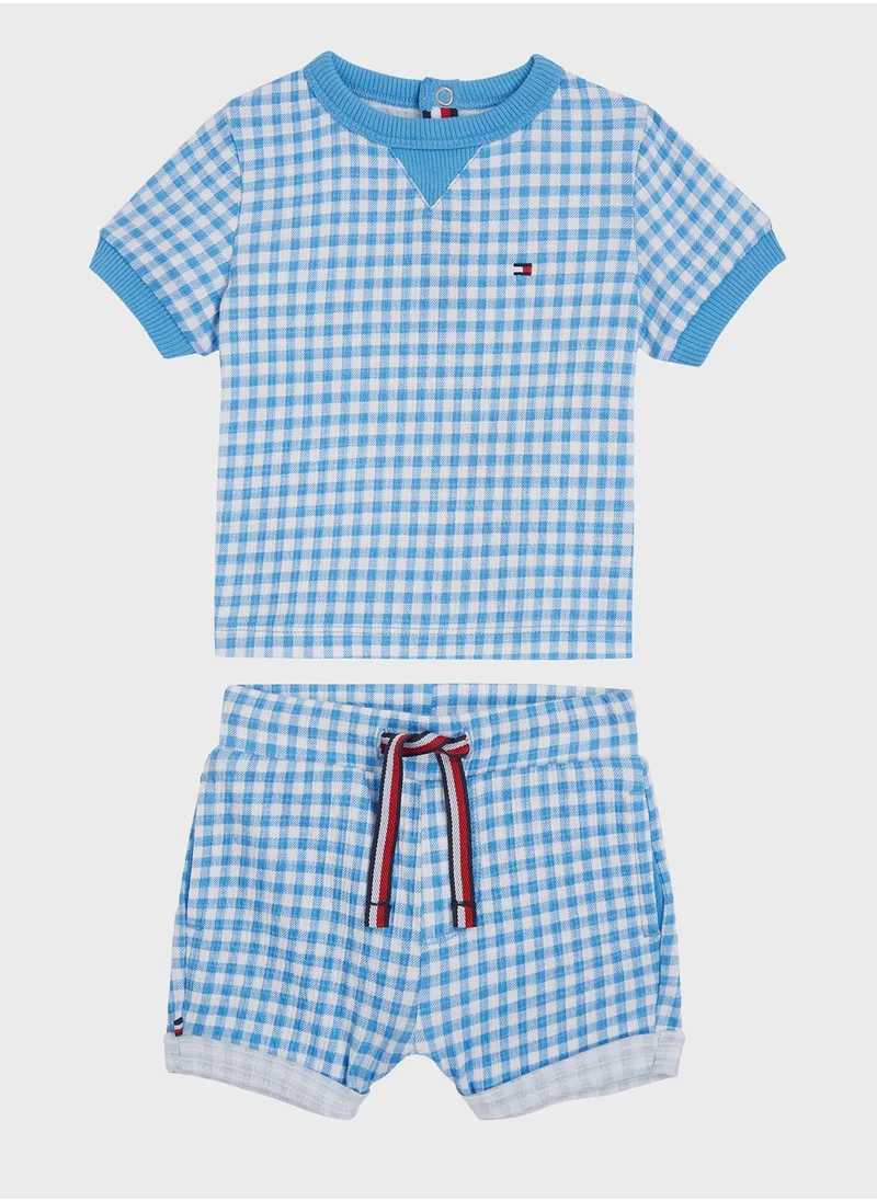 TOMMY HILFIGER Infant Gingham T-Shirt & Shorts Set