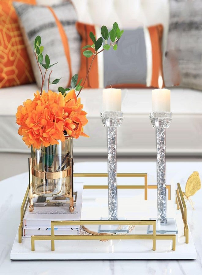 Wocred Candle Holders Set of 2.Stunning Shabbat Candle Holders.8.6" Tall Crystal Candlestick Holders for Dinning Room,Mantelpiece. - Image 3