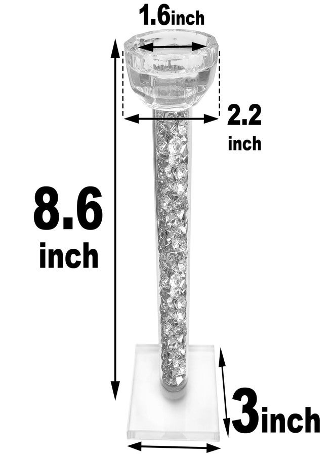 Wocred Candle Holders Set of 2.Stunning Shabbat Candle Holders.8.6" Tall Crystal Candlestick Holders for Dinning Room,Mantelpiece. - Image 5