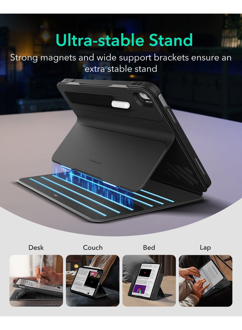 اي اس ار ESR for iPad A16 Case, iPad 11th/10th Generation Case (2025/2022), Removable Magnetic Cover, Adjustable Portrait/Landscape Stand with Raised Screen View, 9 Standing Angles Black - Image 4