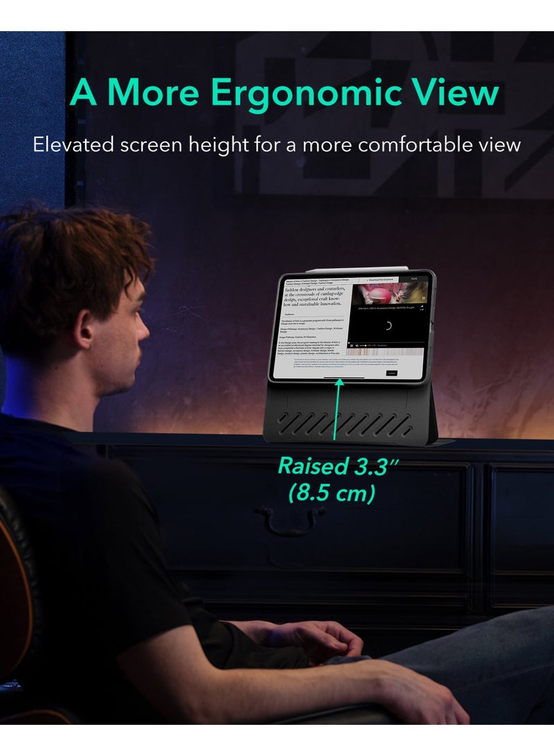 اي اس ار ESR for iPad A16 Case, iPad 11th/10th Generation Case (2025/2022), Removable Magnetic Cover, Adjustable Portrait/Landscape Stand with Raised Screen View, 9 Standing Angles Black - Image 5