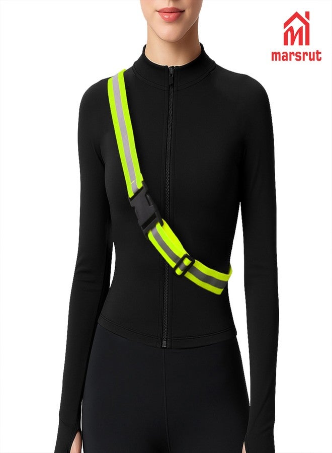 Marsrut 5pcs PT Glow Reflective Belt Running Sash, Lights Vest Waist Straps Reflecting Gear for Walking Cycling At Night Safety Visibility Fit Women Men Kid, Lightweight Adjustable, 1 Black, 2 Orange, 2 Green - Image 3