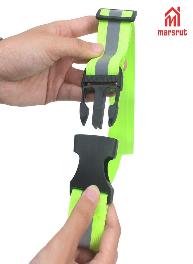 Marsrut 5pcs PT Glow Reflective Belt Running Sash, Lights Vest Waist Straps Reflecting Gear for Walking Cycling At Night Safety Visibility Fit Women Men Kid, Lightweight Adjustable, 1 Black, 2 Orange, 2 Green - Image 5