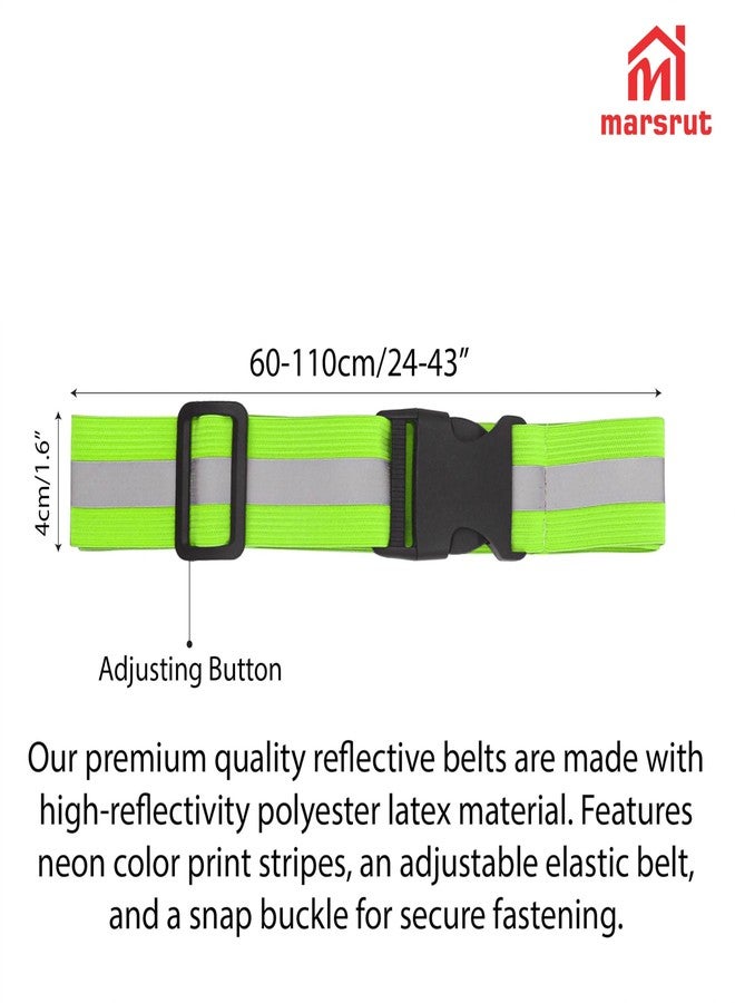 Marsrut 5pcs PT Glow Reflective Belt Running Sash, Lights Vest Waist Straps Reflecting Gear for Walking Cycling At Night Safety Visibility Fit Women Men Kid, Lightweight Adjustable, 1 Black, 2 Orange, 2 Green - Image 2